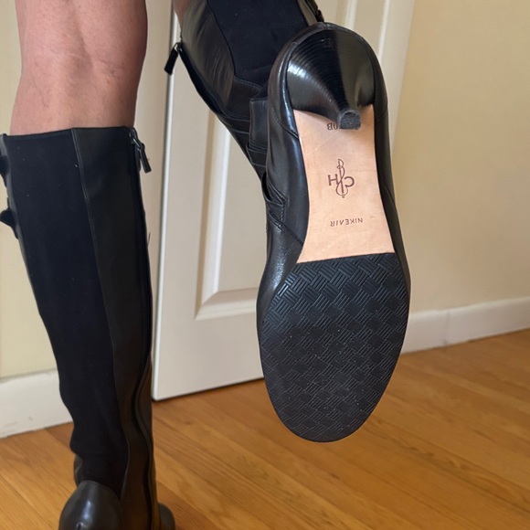 Cole Haan Black Leather Heeled Boots - Picture 4 of 5